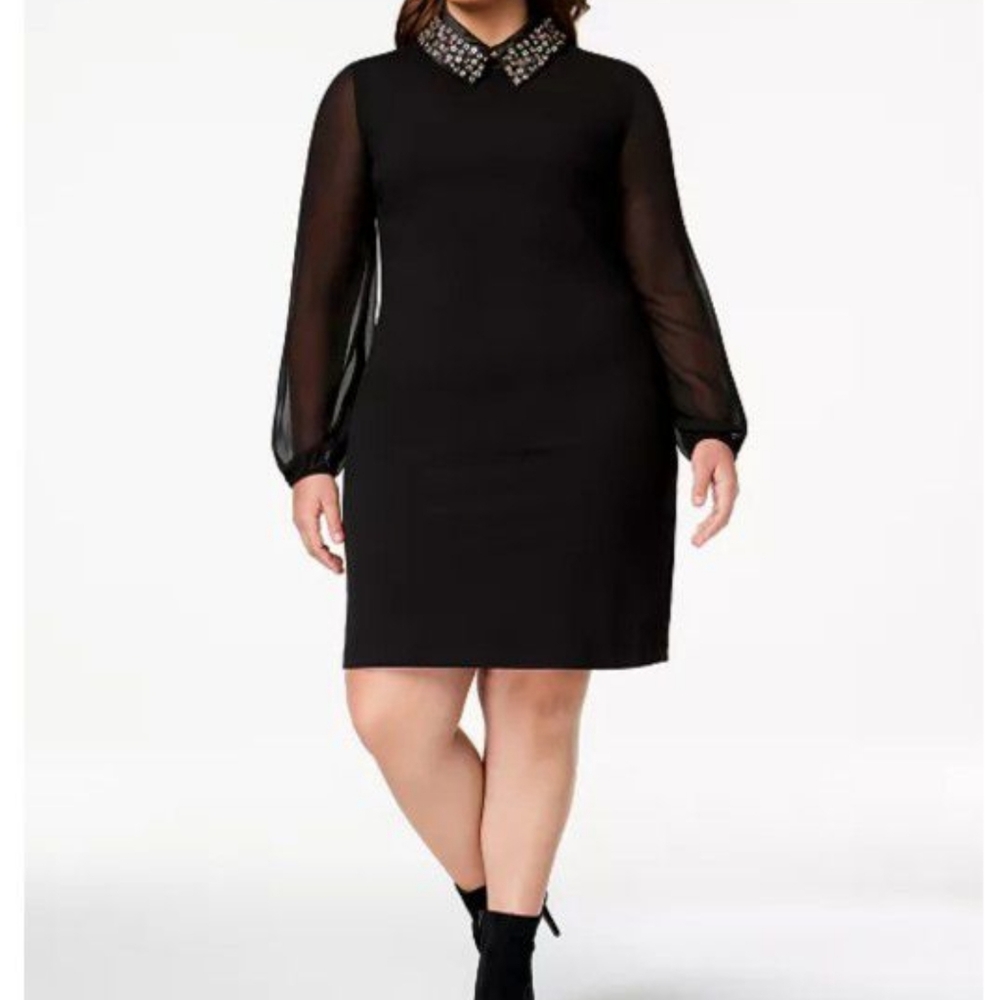 Betsey Johnson Daisies Embellished collar dress NWT